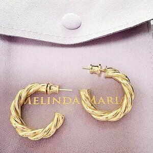 Melinda Maria Twisted Rope Gold Hoop Earrings – Signature Designer